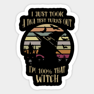 I'm 100% that Witch Halloween Vintage Sticker